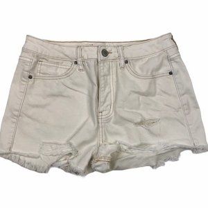 RSQ Jeans Brand Womens Shorts Distressed White 28